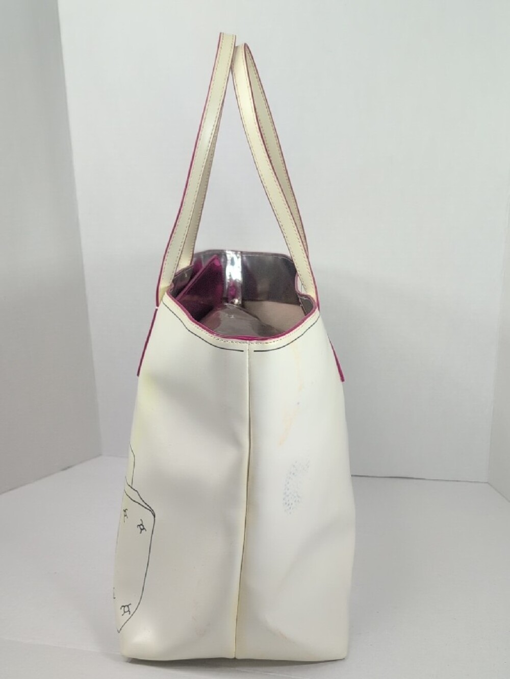 Jimmy Choo English Bull Terrier Print Sara Tote With Pouch - Picture 5 of 16